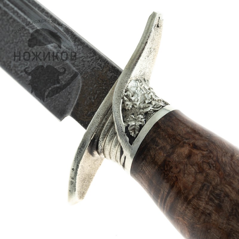 Нож Финка НКВД, сталь булат, стабилизированная коричневая карельская береза