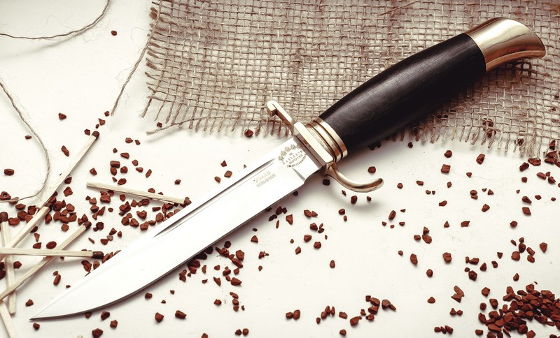 Нож Финка НКВД, ков. 95х18, латунь
