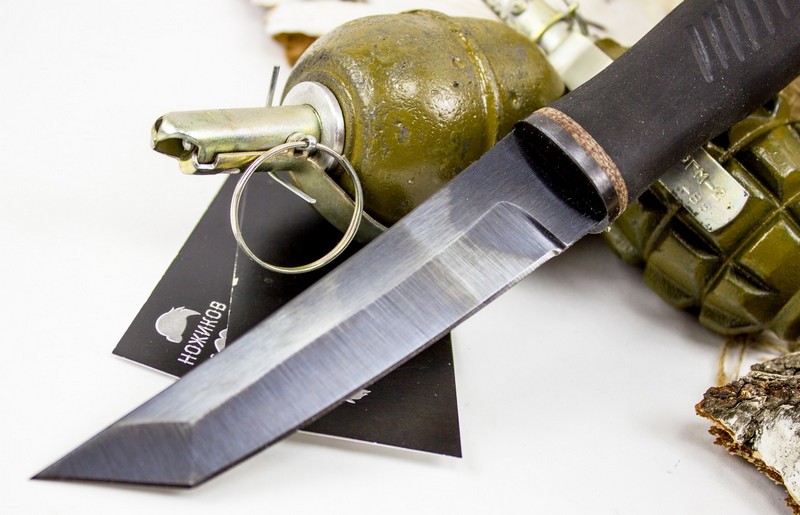 Нож Кабан-1М, сталь 65Г, резина