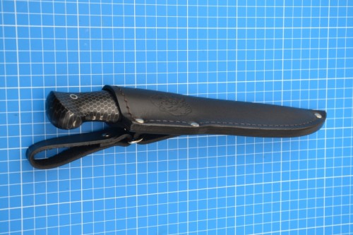 Нож Легионер (вариант 2) - сталь Niolox, мельхиоровое литьё, G10, соты (чёрные).